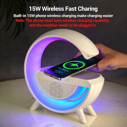 G Lamp with Speaker, Clock and Wireless Charger